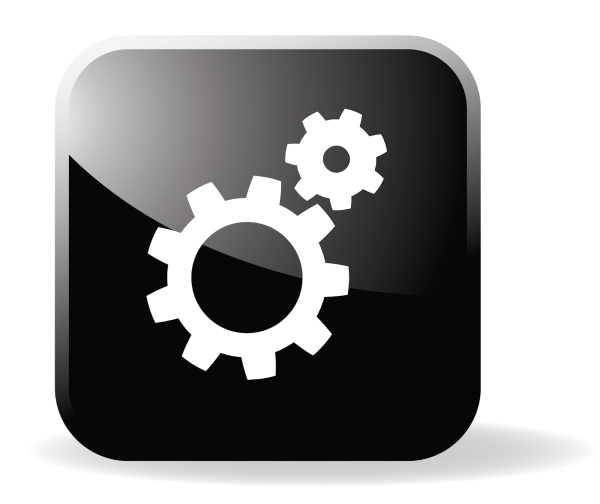 Иконка настройки на черном фоне