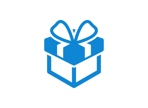 Подарок иконка синяя