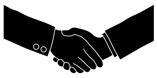 Рукопожатие на белом фоне