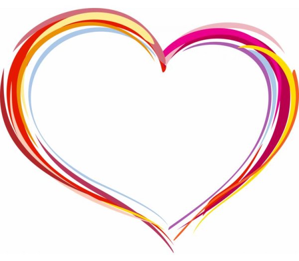 Картинки сердечки Раскрашенные кистью