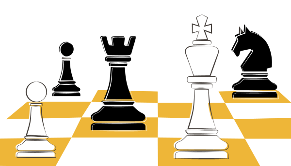 Шахматы на белом фоне