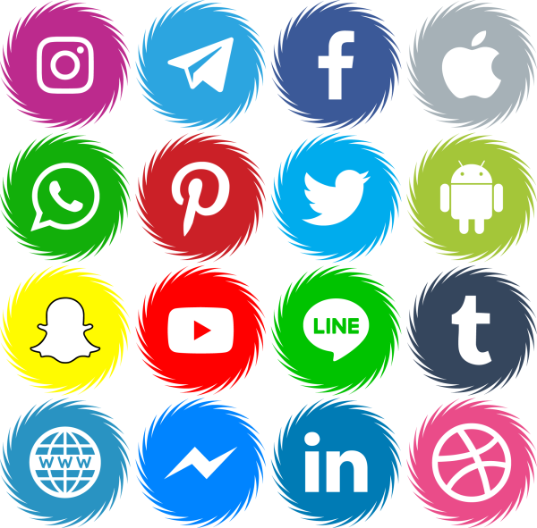 Значки соцсетей в одном стиле