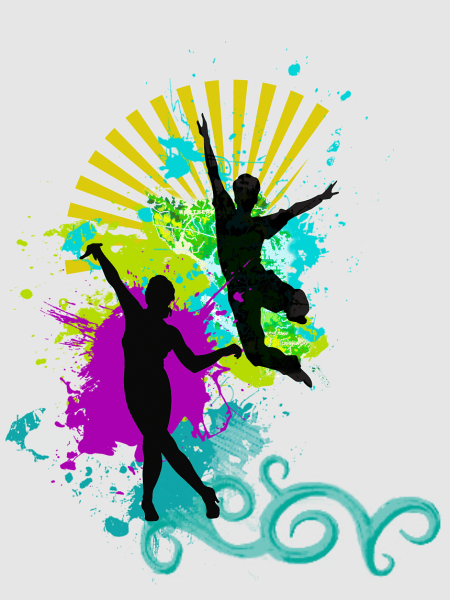 Цветные силуэты танцоров