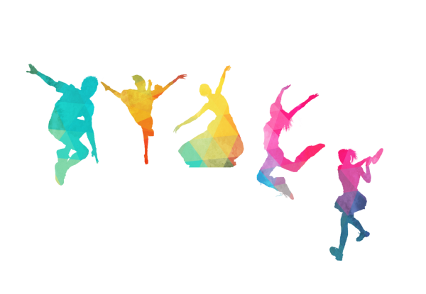 Цветные силуэты танцоров