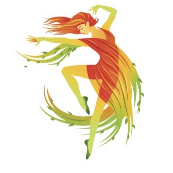 Танцующая девушка силуэт цветной