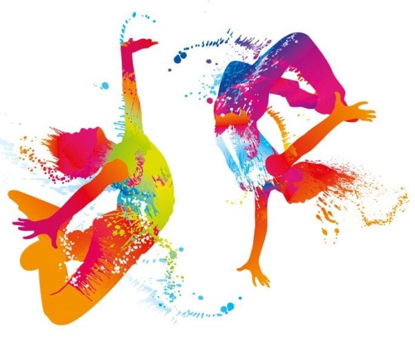 Цветные силуэты танцоров