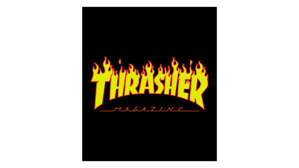 Thrasher на черном фоне