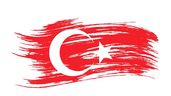 Турецкий флаг на белом фоне