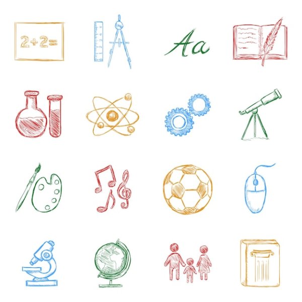 Знаки эмблемы для школьных предметов