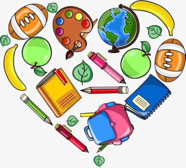 Школьные принадлежности круг