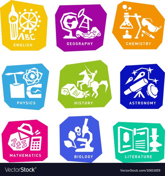 Знаки эмблемы для школьных предметов