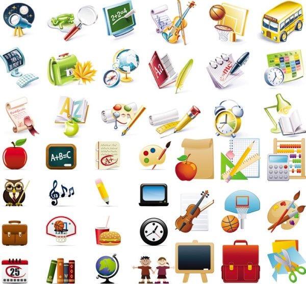 Иконки предметов в школе
