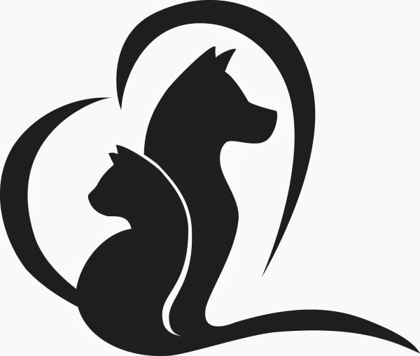 Силуэт кошки и собаки