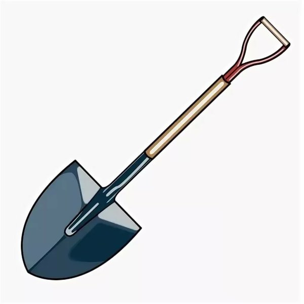 Лопата на белом фоне