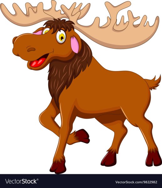 Лось мультяшный на прозрачном фоне
