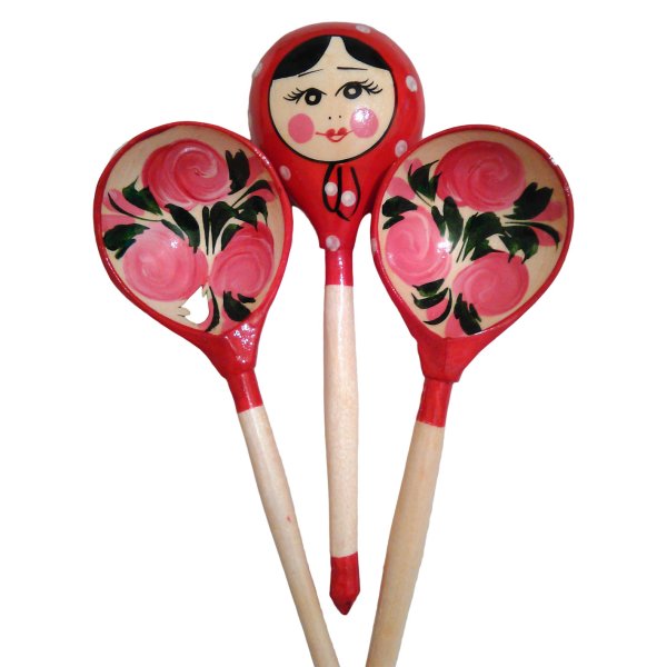 Деревянные ложки на прозрачном фоне