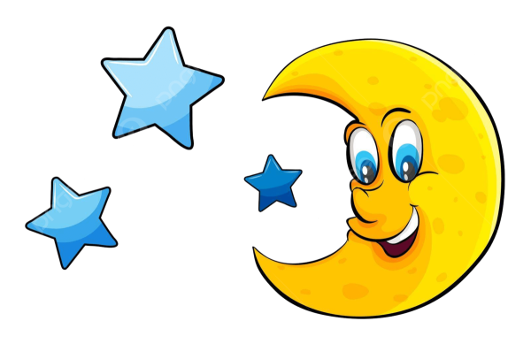 Луна и звезды белом фоне для детей