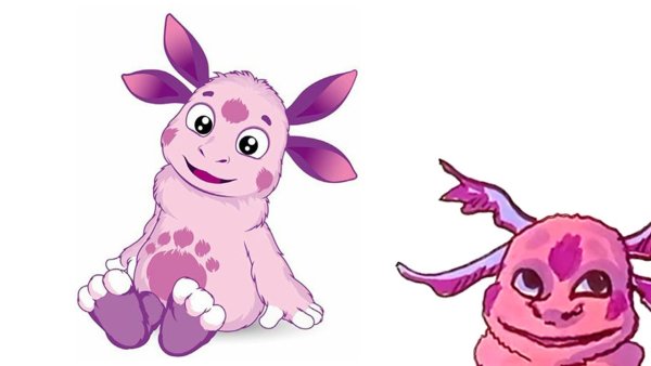 Лунтик на белом фоне