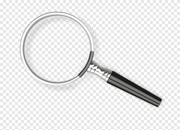 Увеличительное стекло на прозрачном фоне