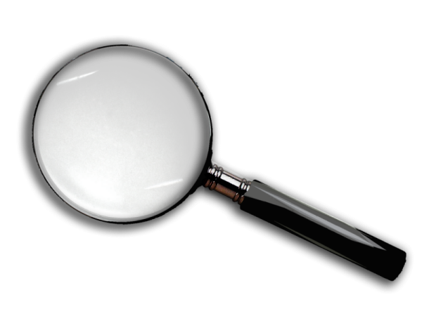 Увеличительное стекло на прозрачном фоне