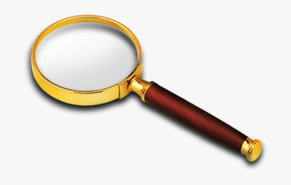 Дети с лупой на прозрачном фоне