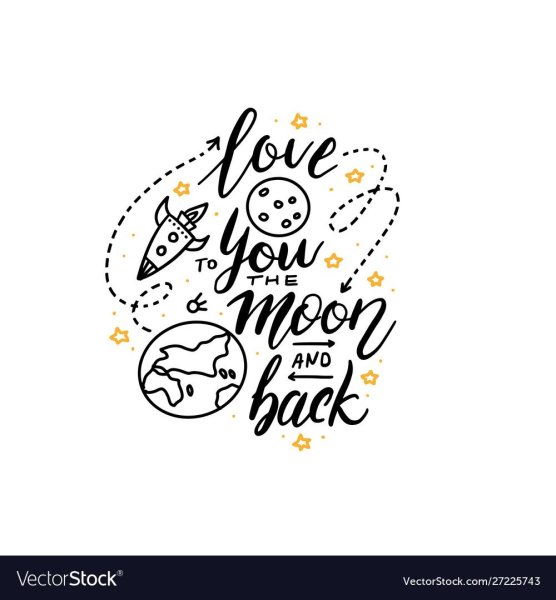 Мы любим тебя до Луны и обратно надпись