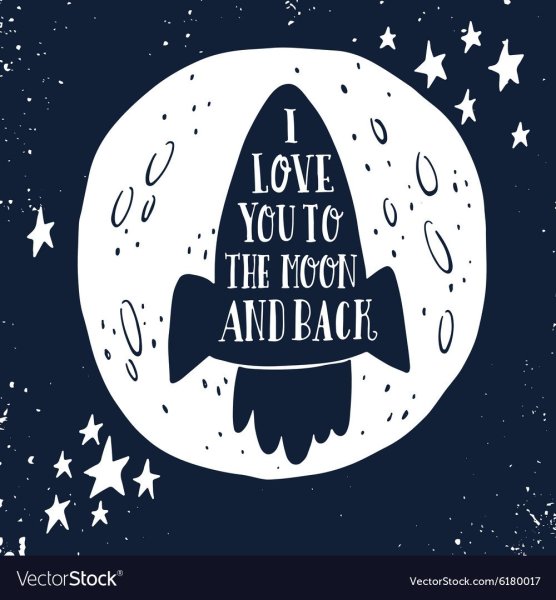 Любим до Луны и обратно надпись