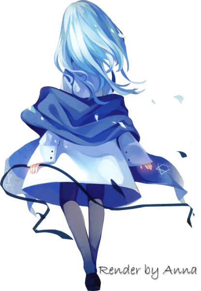 Девушка с голубыми волосами арт