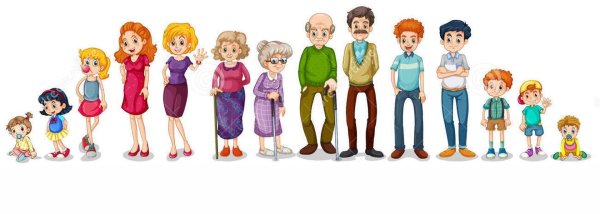 Члены семьи на прозрачном фоне