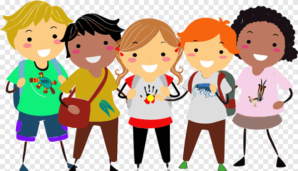 Группа детей на прозрачном фоне
