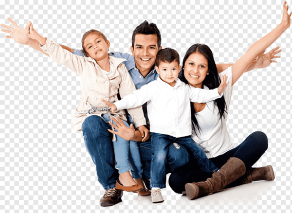 Семья на прозрачном фоне