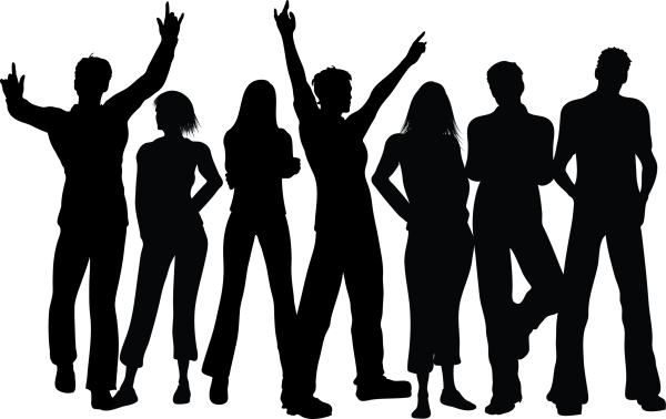 Толпа людей силуэт