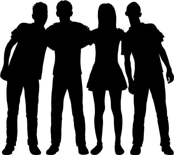 Силуэт группы людей