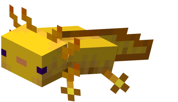 Жёлтый аксолотль майнкрафт