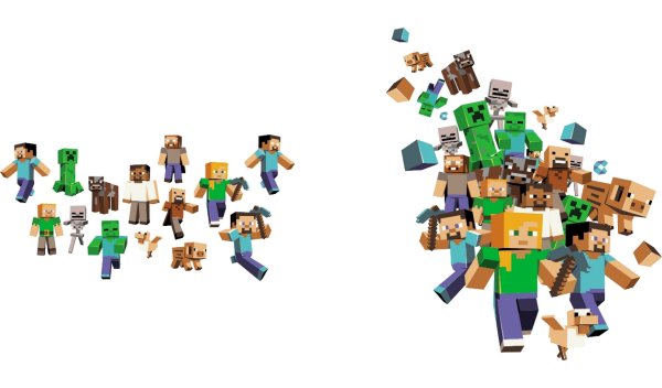 Майнкрафт на белом фоне