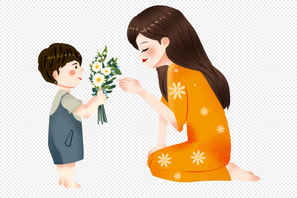 Мама с цветами клипарт