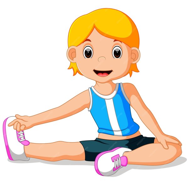 Утренняя гимнастика на белом фоне