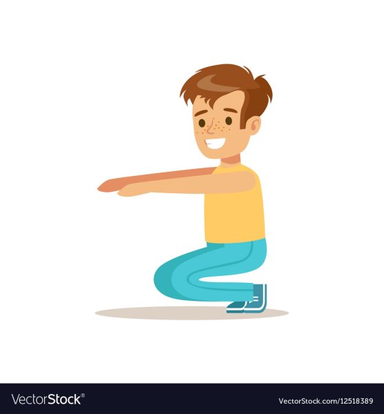 Мальчик приседает