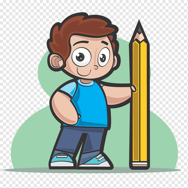 Клипарт мальчик с карандашом