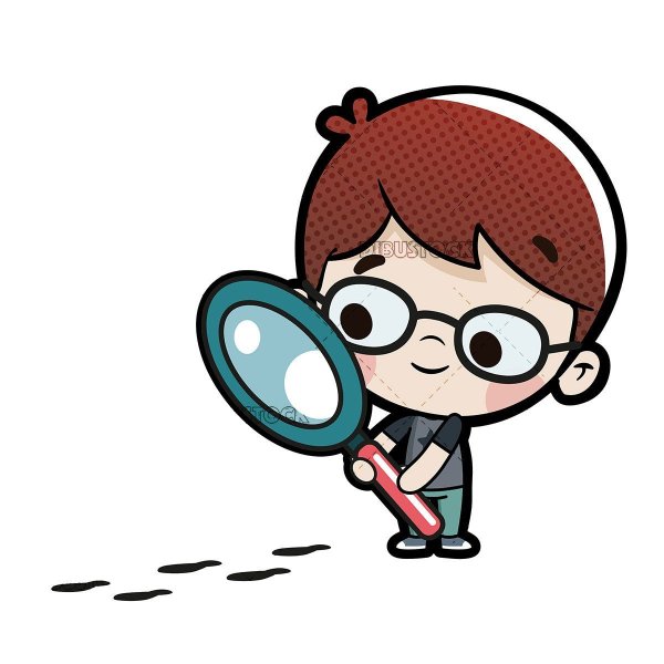 Мальчик с лупой мультяшный