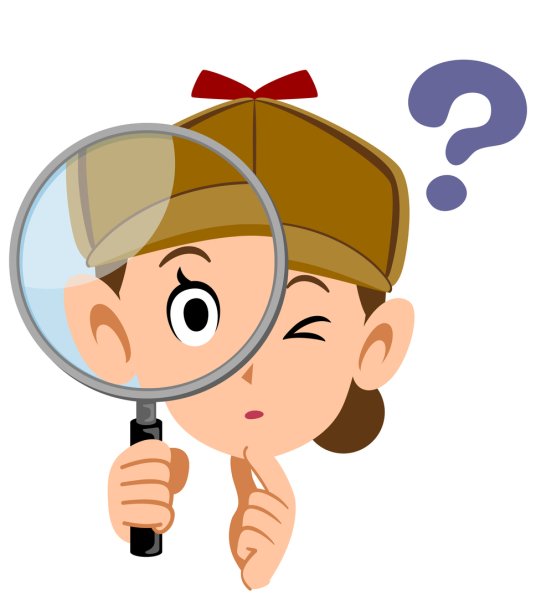 Мультяшные дети с лупой