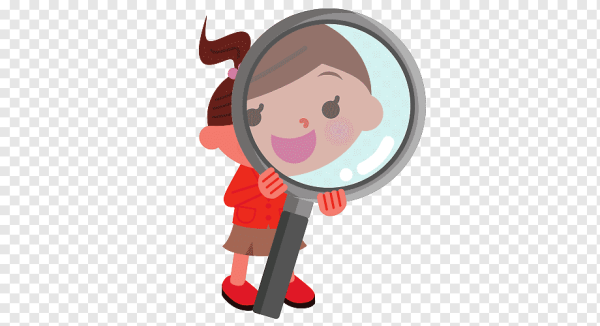 Мультяшные дети с лупой