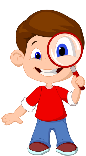 Ребенок с лупой мультяшный