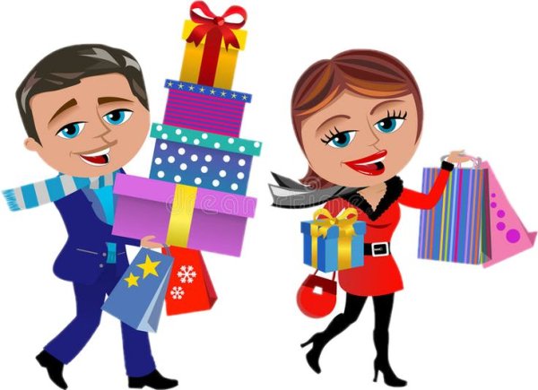 Человек несет подарки