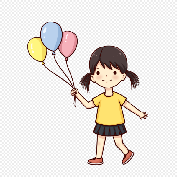 Девочка с шариками рисунок