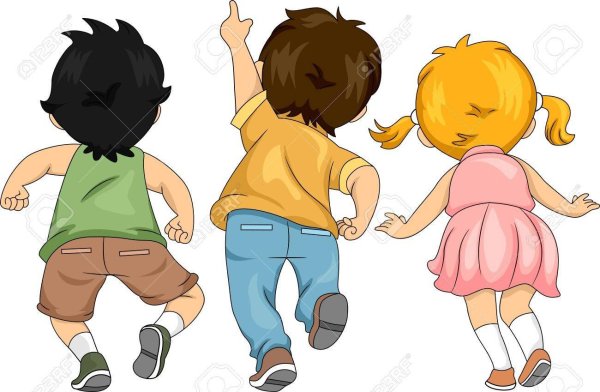 Дети стоящие спиной рисунок