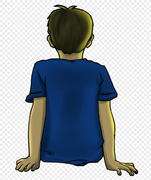 Мультяшный мальчик со спины
