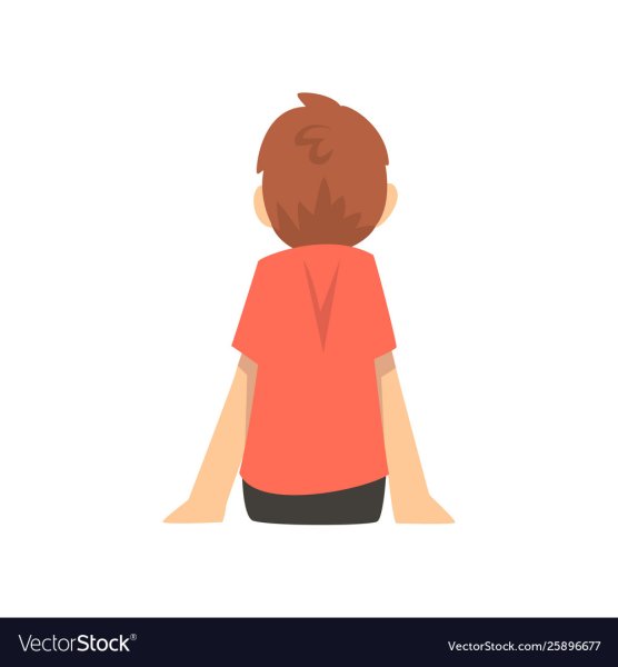 Мультяшный мальчик сидит