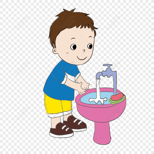 Мальчик умывается