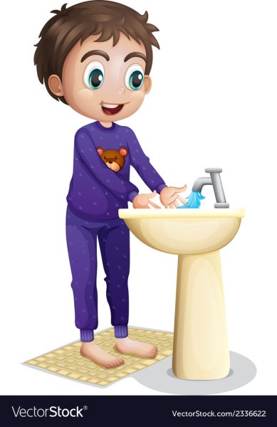 Мальчик умывается